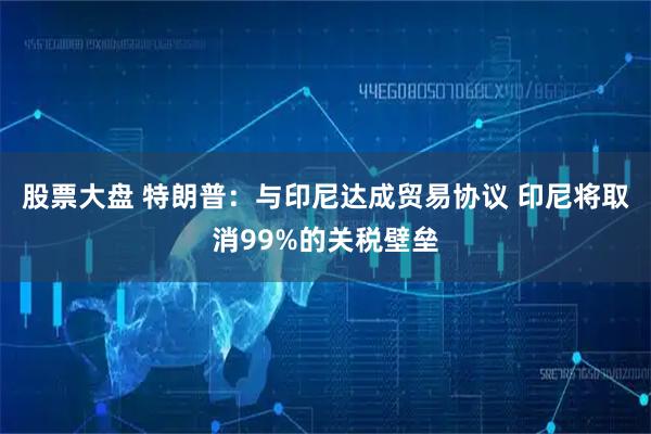 股票大盘 特朗普：与印尼达成贸易协议 印尼将取消99%的关税壁垒